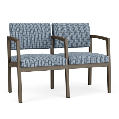 Lesro Lenox 2 Seat Tandem Seating W/ Arm, 43.5 in W 24.5 in L 32 in H LS2103